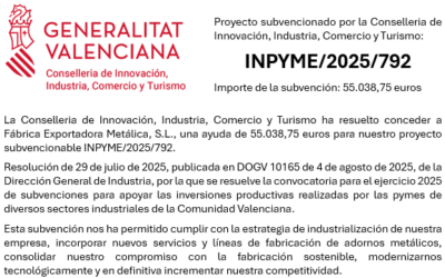 Proyecto subvencionado por la Conselleria de Innovación, Industria, Comercio y Turismo: